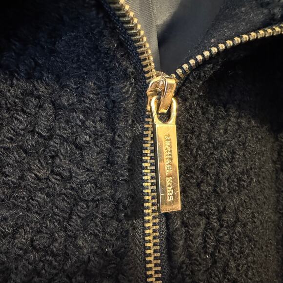 Michael Kors Wool Boucle Teddy Coat Black Size 2X - Picture 8 of 9